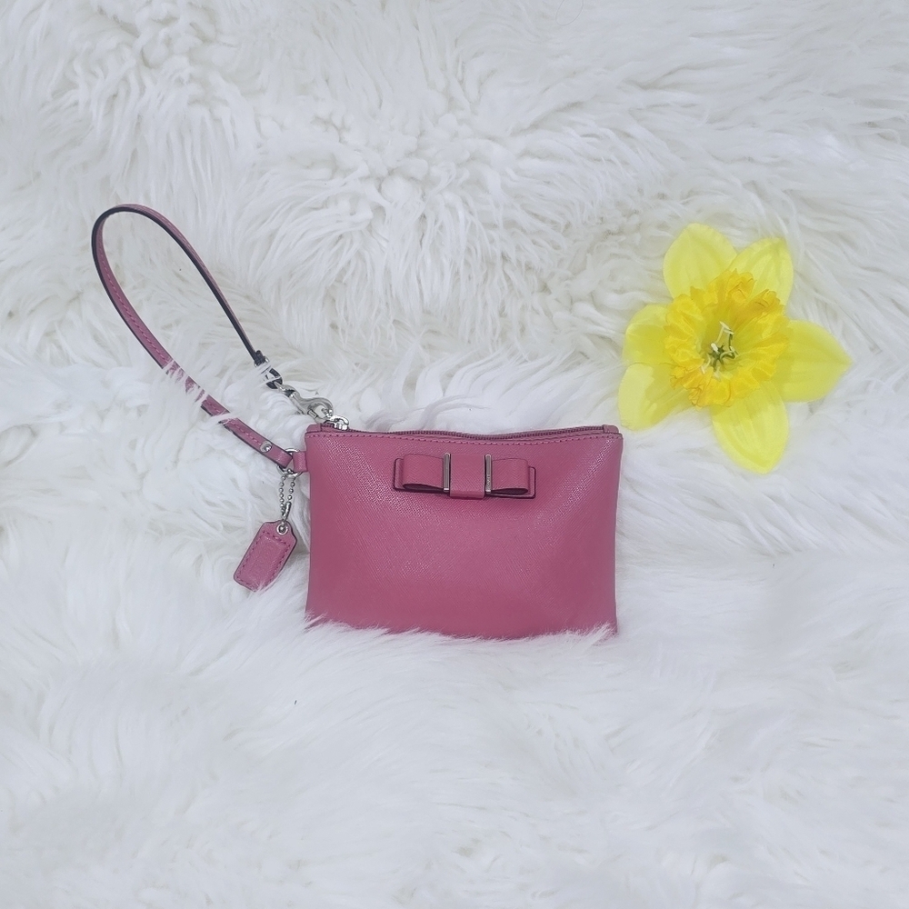 Coach Pink Leather Clutch Bag